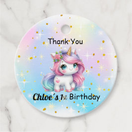 Baby Unicorn Birthday Tags Geschenkanhänger