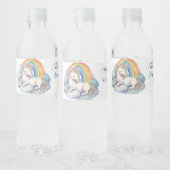 Baby Unicorn Boy Baby Shower Wasserflaschenetikett (Flaschen)