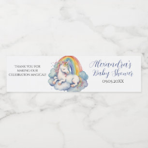 Baby Unicorn Boy Baby Shower Wasserflaschenetikett