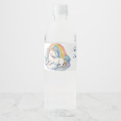 Baby Unicorn Boy Baby Shower Wasserflaschenetikett (Vorderseite)