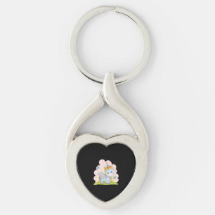 Baby Unicorn Butterfly Bakground Wasserfarbe Schlüsselanhänger