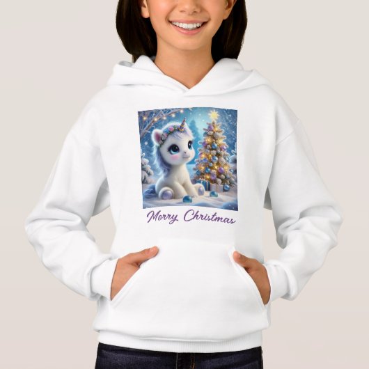 Baby Unicorn Christmas Hoodie (Vorderseite)