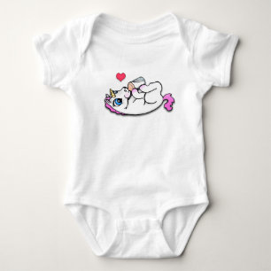 Baby Unicorn, der Zeit füttert Strampler