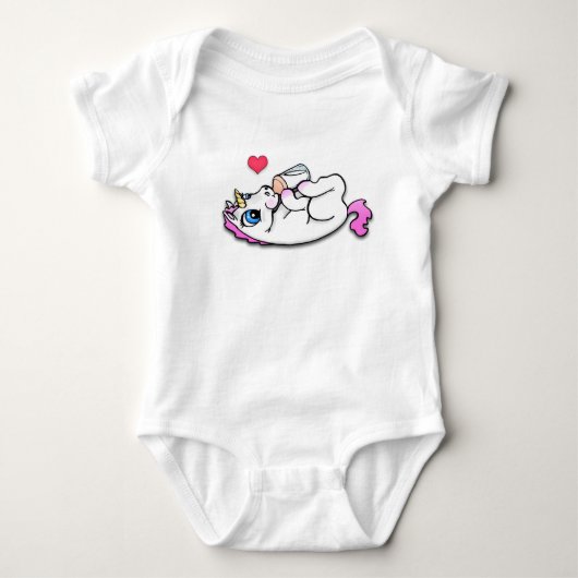 Baby Unicorn, der Zeit füttert Strampler (Vorderseite)