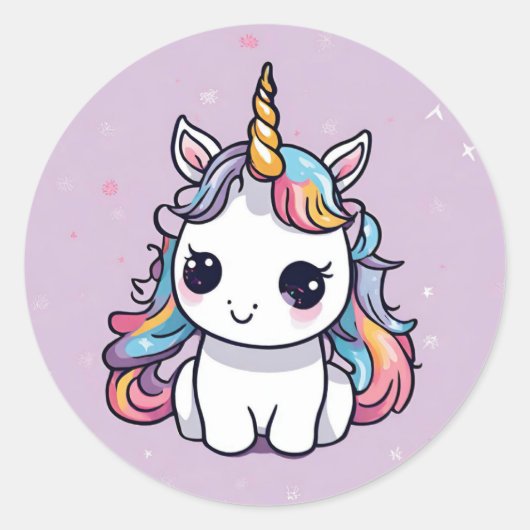 Baby Unicorn Gastgeschenk Stickers (Vorderseite)