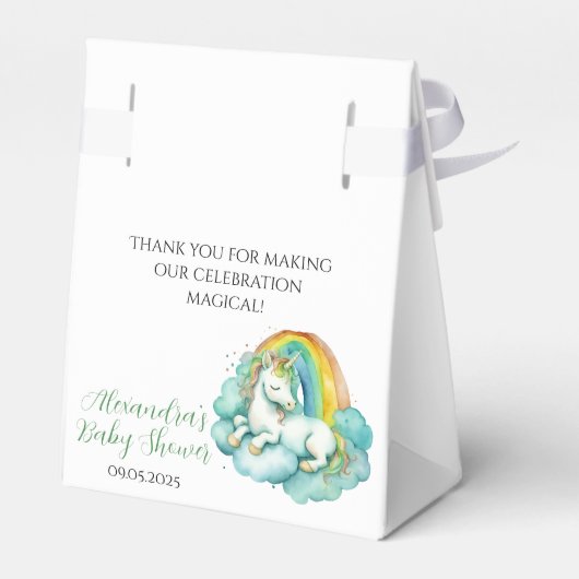 Baby Unicorn Gender Neutral Baby Dusche Geschenkschachtel (Rückseite)