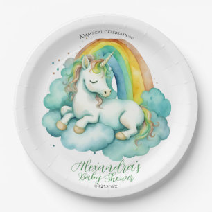 Baby Unicorn Gender Neutral Baby Dusche Pappteller