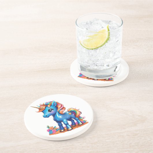 Baby Unicorn Getränkeuntersetzer (Seite)