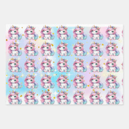 Baby Unicorn gift wrapping paper! Geschenkpapier Set
