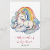 Baby Unicorn Girl Baby Predictions Karte (Rückseite)