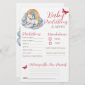 Baby Unicorn Girl Baby Predictions Karte (Vorne/Hinten)