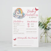 Baby Unicorn Girl Baby Predictions Karte (Stehend Vorderseite)