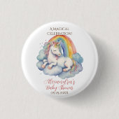 Baby Unicorn Girl Baby Shower Button (Vorderseite)