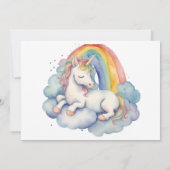 Baby Unicorn Girl Baby Shower Einladung (Rückseite)