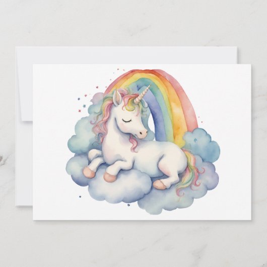 Baby Unicorn Girl Baby Shower Einladung (Rückseite)