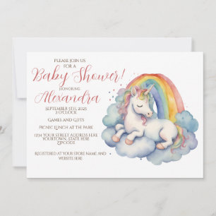 Baby Unicorn Girl Baby Shower Einladung
