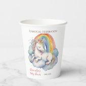 Baby Unicorn Girl Baby Shower Pappbecher (Rückseite)