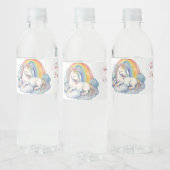Baby Unicorn Girl Baby Shower Wasserflaschenetikett (Flaschen)