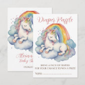 Baby Unicorn Girl Duschdusche Windelwanne Begleitkarte (Vorne/Hinten)