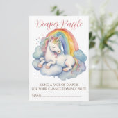 Baby Unicorn Girl Duschdusche Windelwanne Begleitkarte (Stehend Vorderseite)
