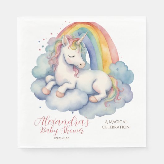 Baby Unicorn Girls Babydusche Serviette (Vorderseite)