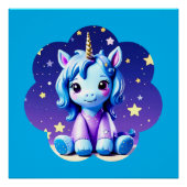Baby Unicorn in PJ's glänzendes Poster (Vorderseite)