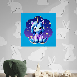 Baby Unicorn in PJ's glänzendes Poster