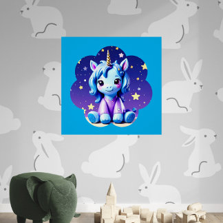 Baby Unicorn in PJ's glänzendes Poster