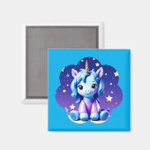 Baby Unicorn in PJ's Magnet (Vorderseite/Rückseite)