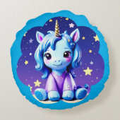 Baby Unicorn in PJ's Round Kissen (Rückseite)