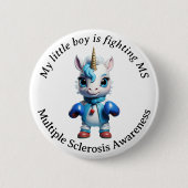 Baby Unicorn, Junge, Kid Multiple Sklerose Button (Vorderseite)
