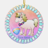 Baby Unicorn Keramik Ornament (Vorne)