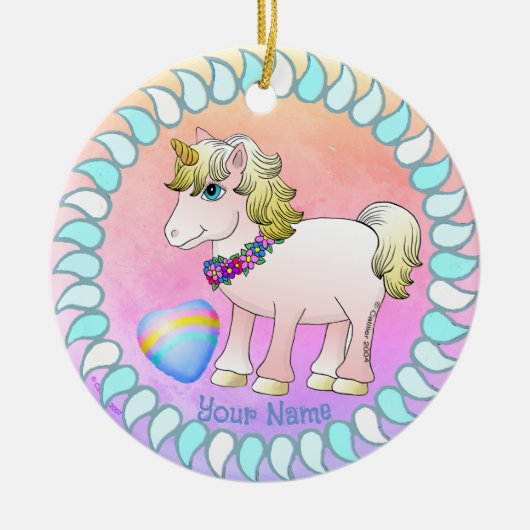 Baby Unicorn Keramik Ornament (Vorne)
