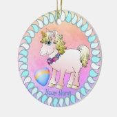 Baby Unicorn Keramik Ornament (Links)