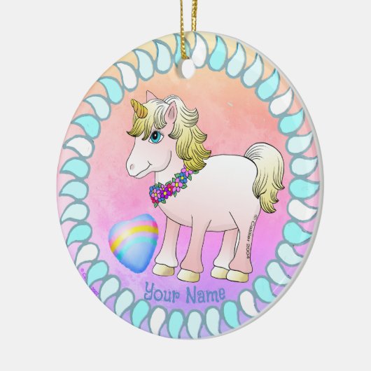 Baby Unicorn Keramik Ornament (Links)