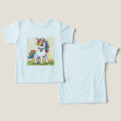 Baby Unicorn Kleinkind-Shirt (Design Vorderseite & Rückseite)