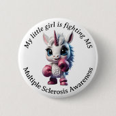 Baby Unicorn, Mädchen, Kid Multiple Sklerose Butto Button (Vorderseite)