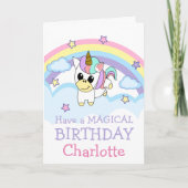 Baby Unicorn Magical Birthday Karte (Vorderseite)