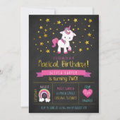 Baby Unicorn Magical Birthday Party Einladung (Vorderseite)