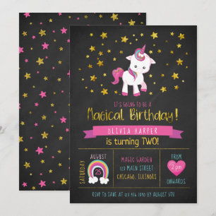 Baby Unicorn Magical Birthday Party Einladung