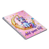 Baby Unicorn Moon Notebook Notizblock (Rechte Seite)