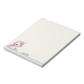 Baby Unicorn Niedlich Notepad IHRER Name Notizblock (Rotiert)