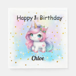 Baby Unicorn Paper Napkins. Serviette