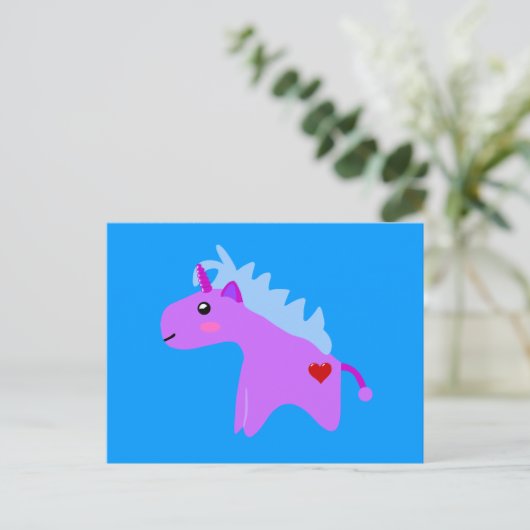 Baby Unicorn Postkarte (Stehend Vorderseite)
