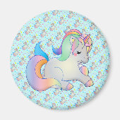 Baby Unicorn Rainbow Pony Magnet (Vorne)