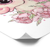 Baby Unicorn Rose Animal Poster | Wall Print (Ecke)