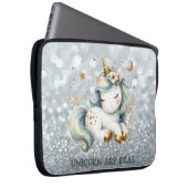 Baby Unicorn Silver Glitzer Bokeh Laptopschutzhülle (Vorne Rechts)