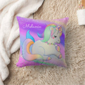 Baby Unicorn Silver Stars Regenbogen Kissen (Decke)