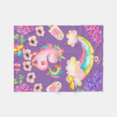 Baby Unicorn spielend Garten Fleece Blanket, Baby (Vorderseite (Horizontal))