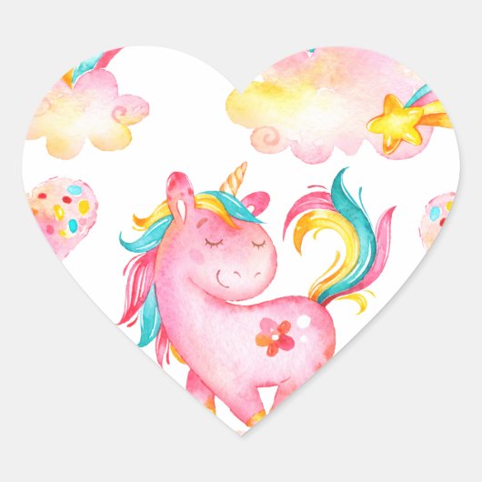 Baby Unicorn Spielgarten Einmaliges Geschenk Herz-Aufkleber (Vorderseite)